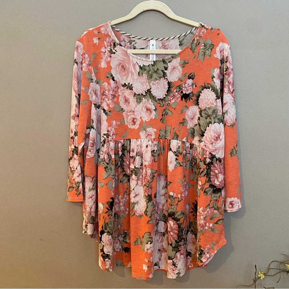 Paisley Grace Floral Orange Women's Top